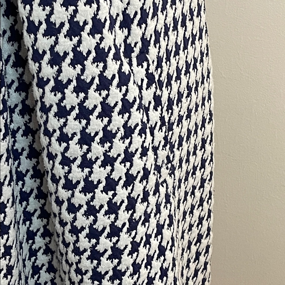 Tyler Böe Houndstooth Knit Shift Dress Size M Navy White Classic - Picture 3 of 6